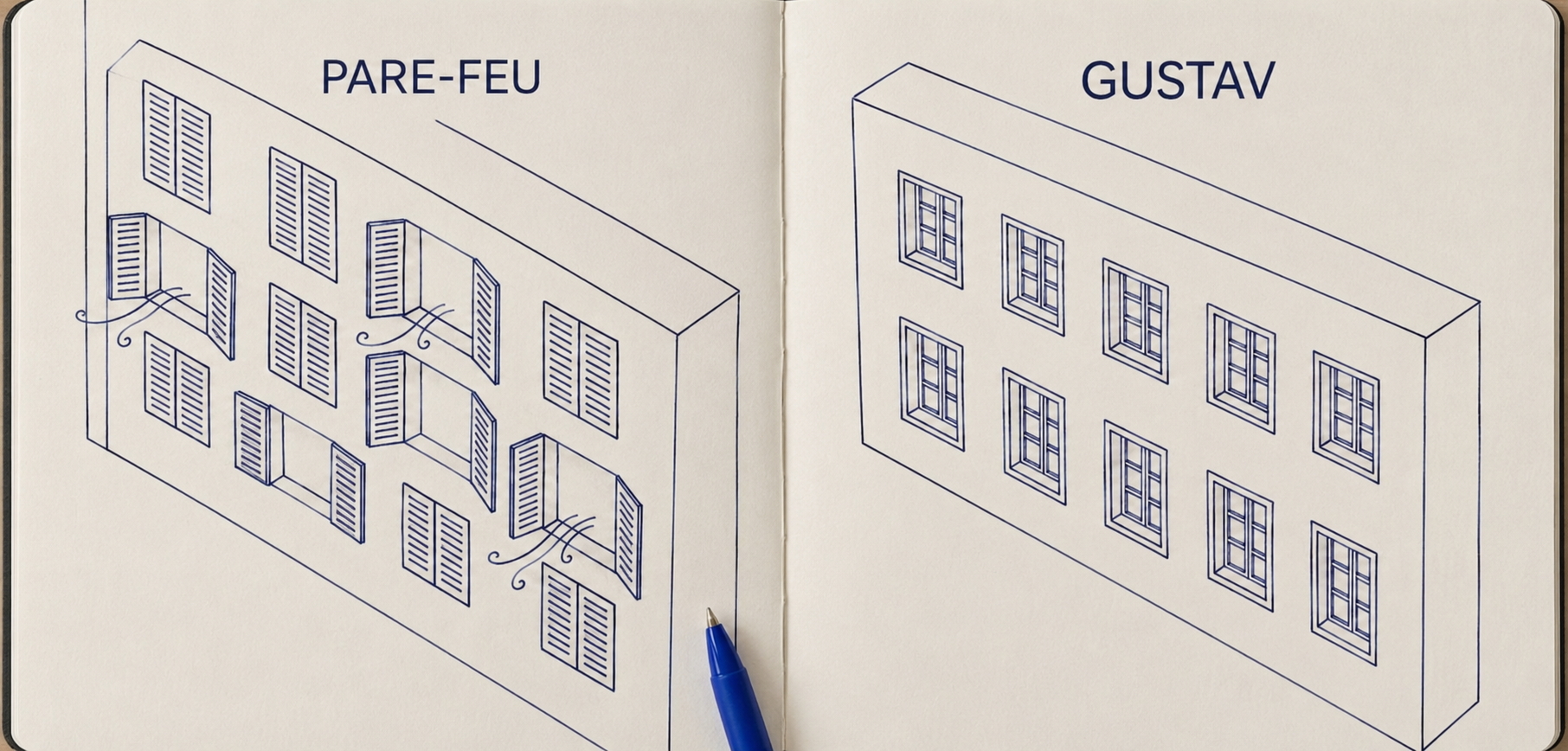 Comparaison pare-feu classique et protection Gustav